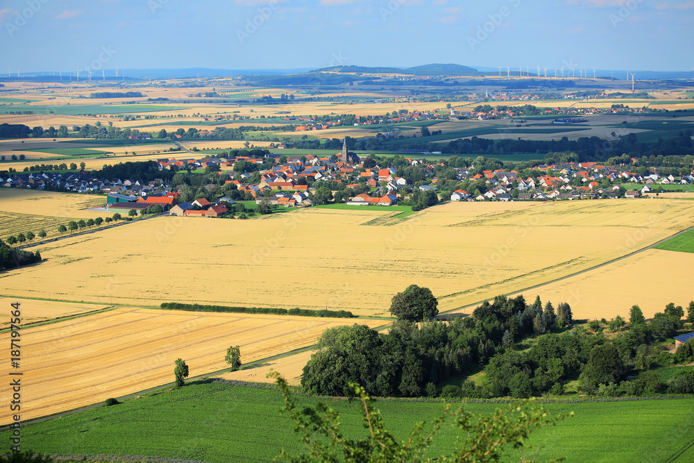 Scenic landscape near Warburg in Westphalia, North Rhine-Westphalia, Germany