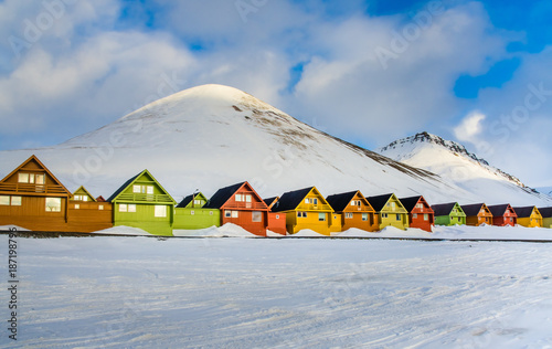 Colorful houses, Longyearbyen, Spitsbergen, Svalbard, Norway