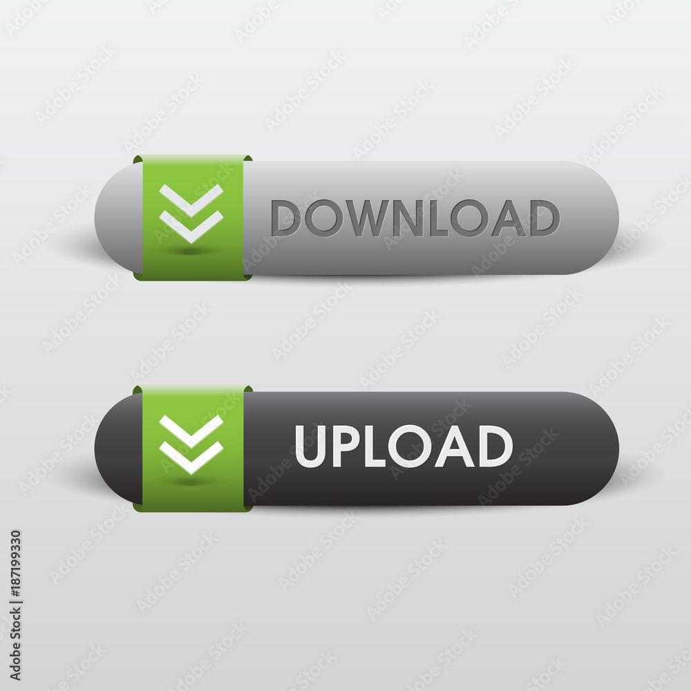 Button downloand and uploand web White and Black Button downloand and uploand web White and Black