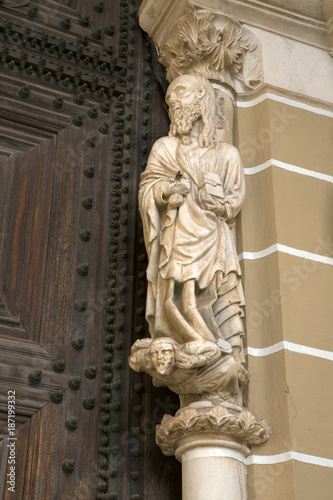 Saint Figure on Cathedral Door  Evora