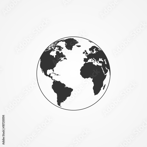 Vector image of an icon of the planet earth.