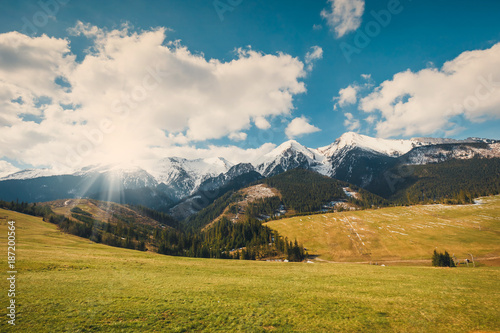 View of Tatra mountains in spring time, Slovakia