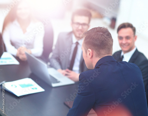 Businesspeople at business meeting, seminar or conference
