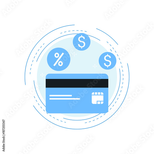 Credit card discount offer, special offer, special discount, credit card payment flat vector illustration. Shopping payment options, credit card finance design for web banners and apps