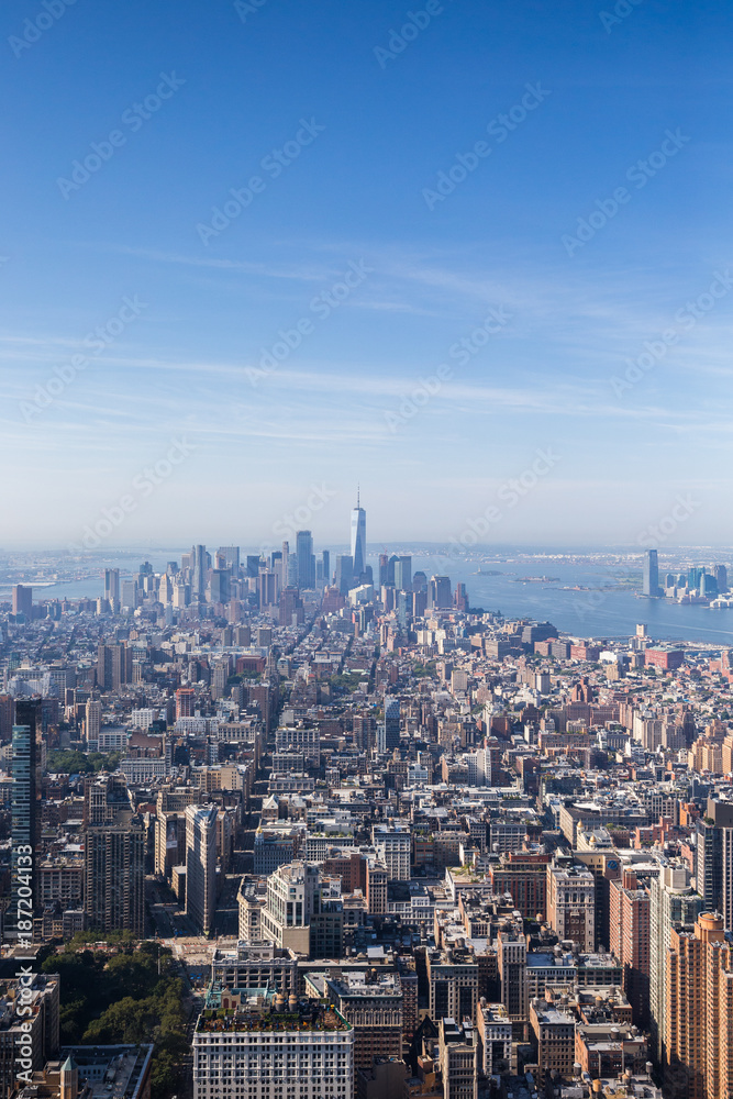 View of New York skyline from Empire State Building