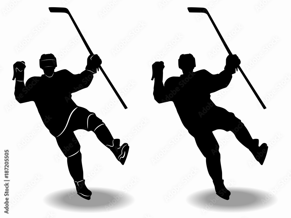 Fototapeta premium silhouette ice hockey player, vector draw