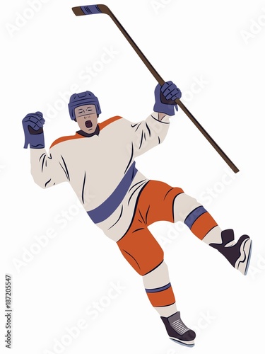 illustration ice hockey player, vector draw