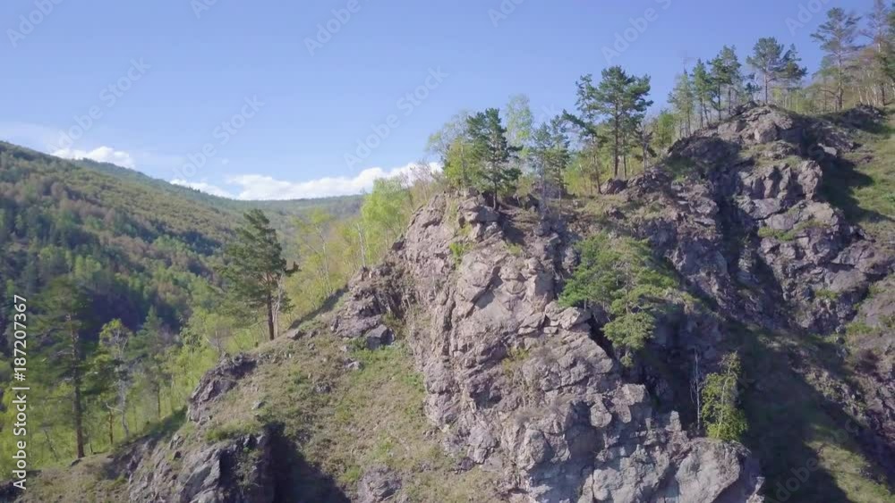 ProRes. Baikal lake shore and rocks from aerial view. Landscape. ProRes. Baikal lake shore and rocks from aerial view. Landscape.