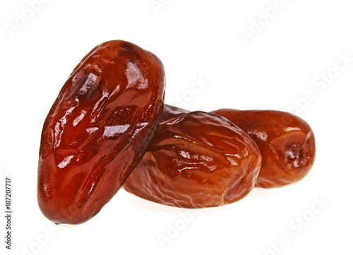 Dried dates isolated on white background