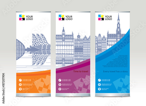 Roll up banner stand template design