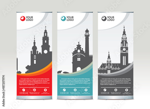 Roll up banner stand template design