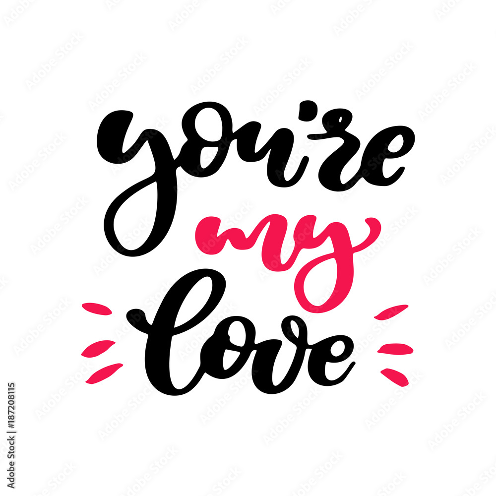 Valentine s Day vector lettering . Isolated handwriting calligra