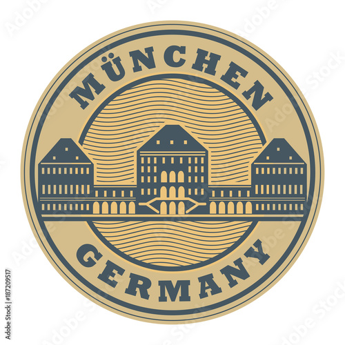 Stamp with words Munchen, Germany