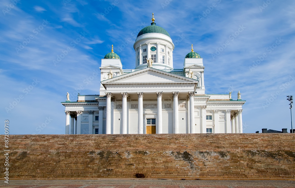 Helsinki. Finland. Senate Square. Helsinki Cathedral also known as a St Nicholas Church