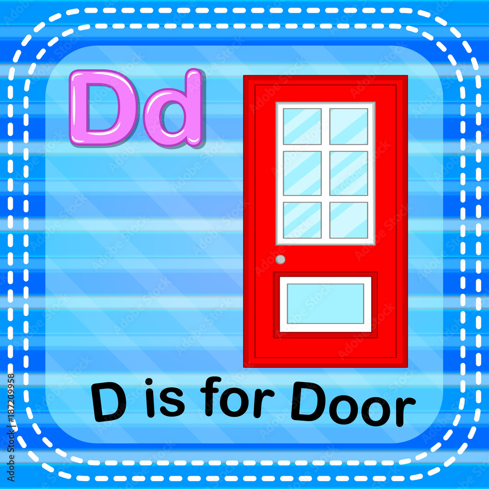 Flashcard letter D is for door Flashcard letter D is for door