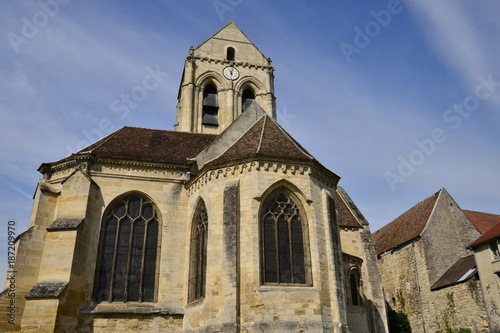 Auvers sur Oise , France - july 26 2017 : Notre Dame de l Assomption church photo