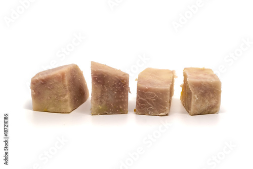Boiled diced taro for veget...