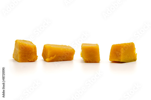 Boiled diced pumpkin for ve...