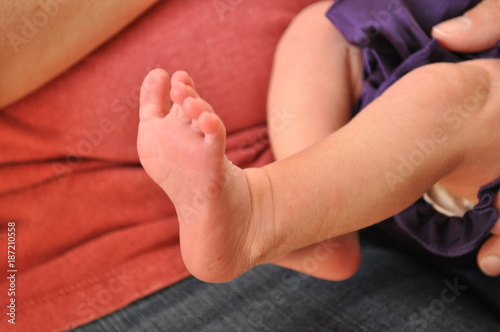 Newborn Baby's Foot Leg and Toes