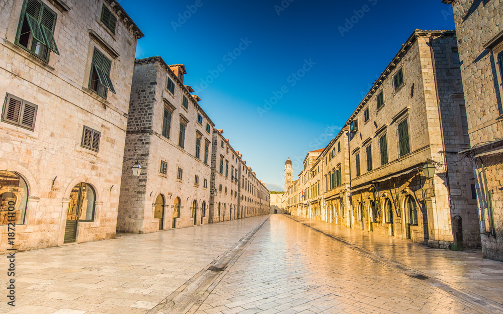 Naklejka premium Stradun (Placa), Dubrovnik, Dalmatia, Croatia