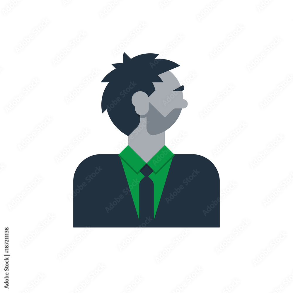 Man side view, turned head, business man in suit and tie Man side view, turned head, business man in suit and tie