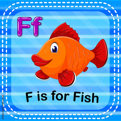 Flashcard letter F is for fish