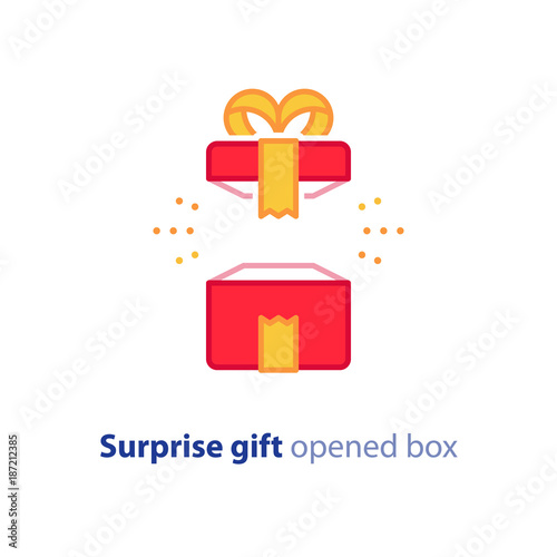 Super gift, amazing present, surprising opened box, happy birthday, promotion package