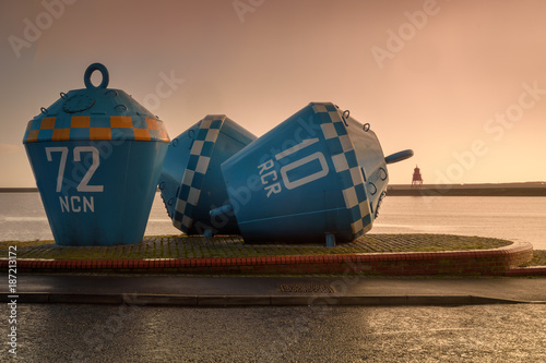 Old mooring buoys at North Shields photo