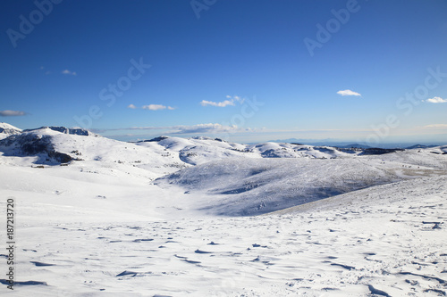 Lessinia panorama with baldo mountain and Garda lake © Laura