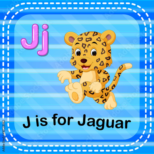 Flashcard letter J is for jaguar
