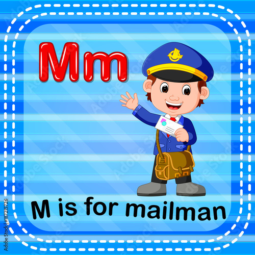 Flashcard letter M is for mailman