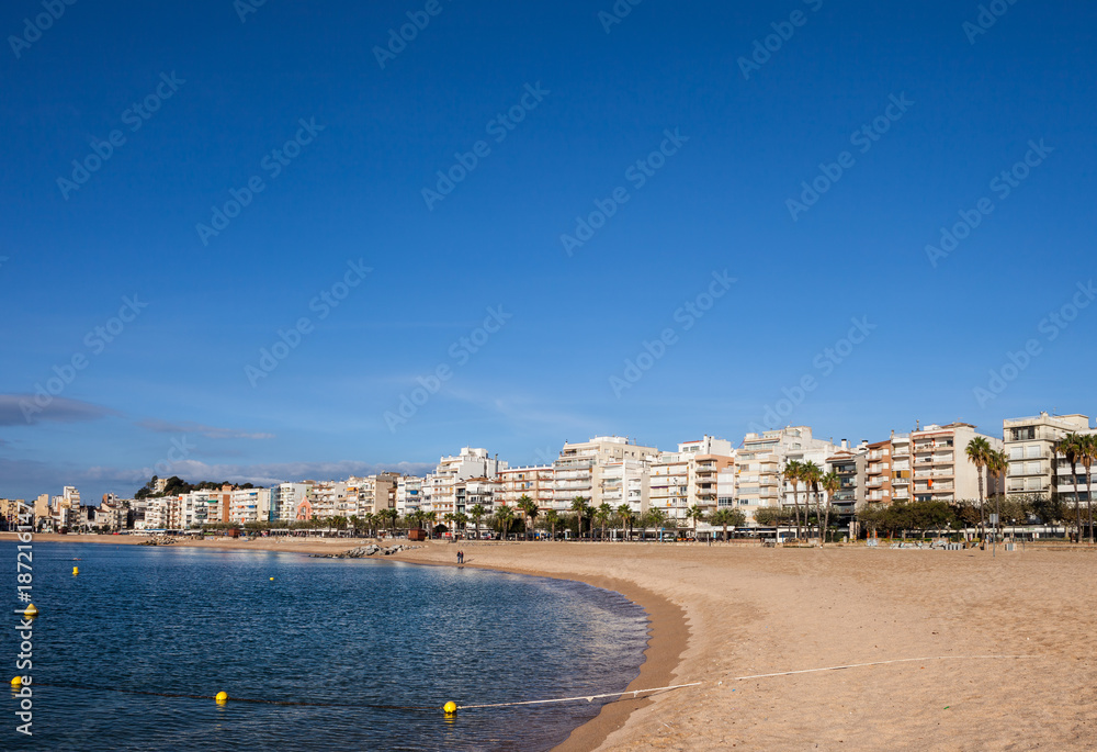 Blanes Beach And Town Skyline