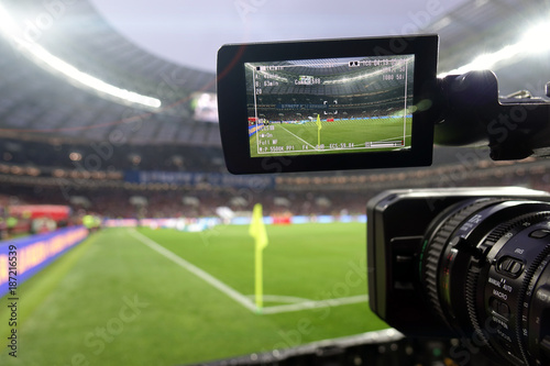 Live broadcast of a football match.