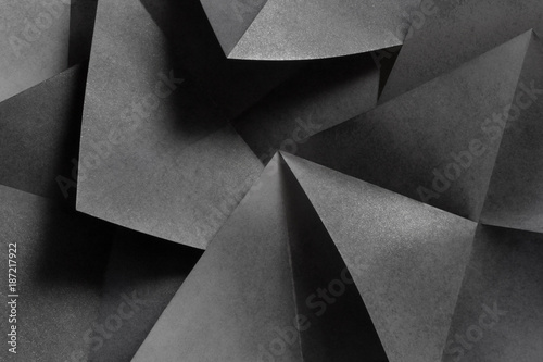 Abstract composition with geometric shapes of paper