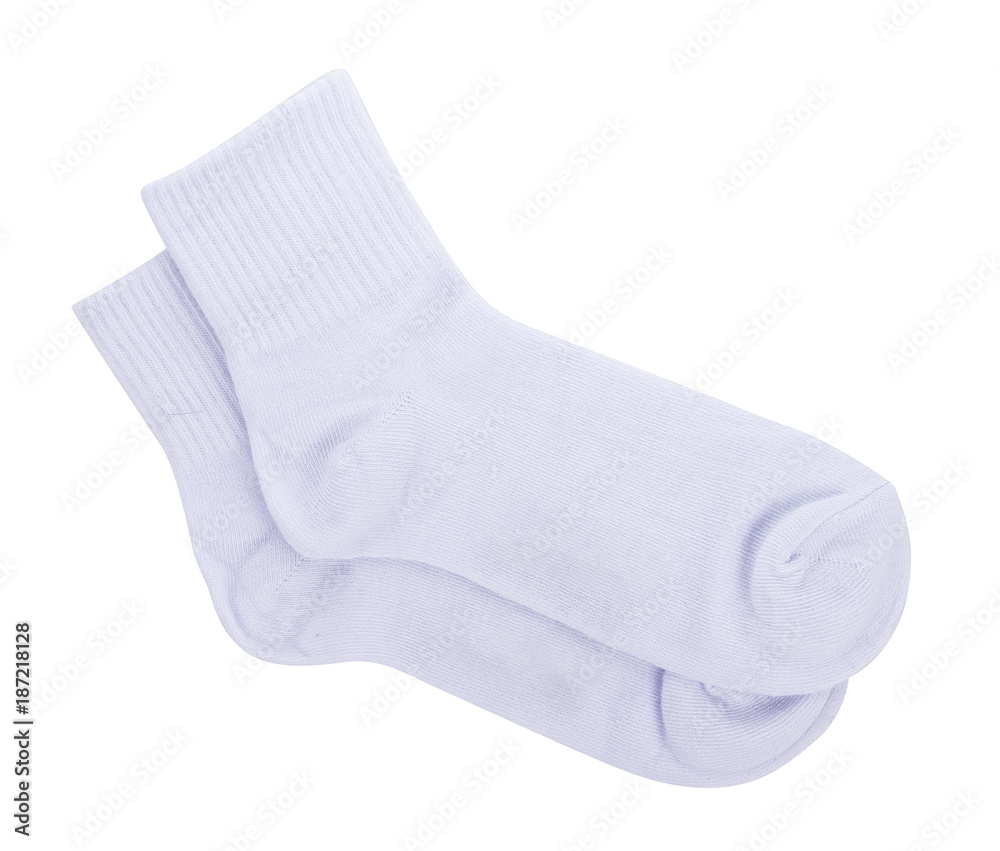 white sock isolated on white background white sock isolated on white background