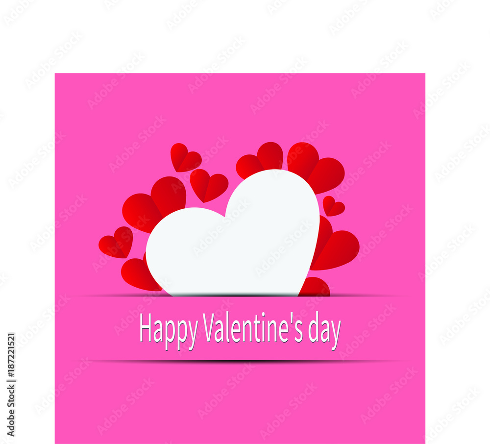 Happy Valentine's Day.Heart card lettering,vector illustration