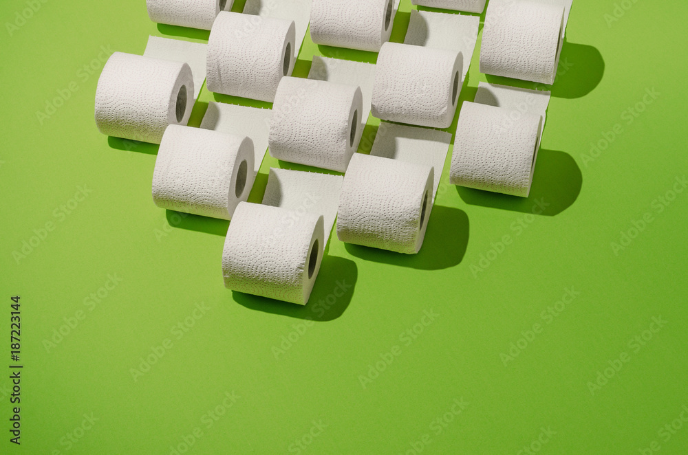 custom made wallpaper toronto digitalToilet paper concept on green background. Hygiene and health. Concept photo.