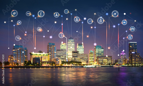 Canvas Print City of London at sunset