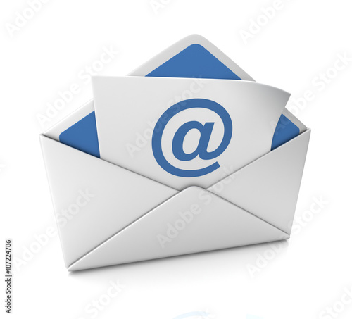 e mail and envelope 3d illustration