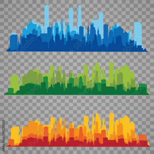 The silhouette of the city in a flat style. Modern urban landscape.vector illustration