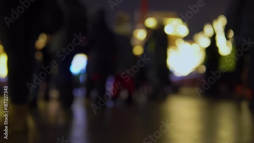 Wallpaper Mural Blurred Crowd of People On Street, unrecognizable crowded population as blur urban background, Vintage Toned Image. Torontodigital.ca