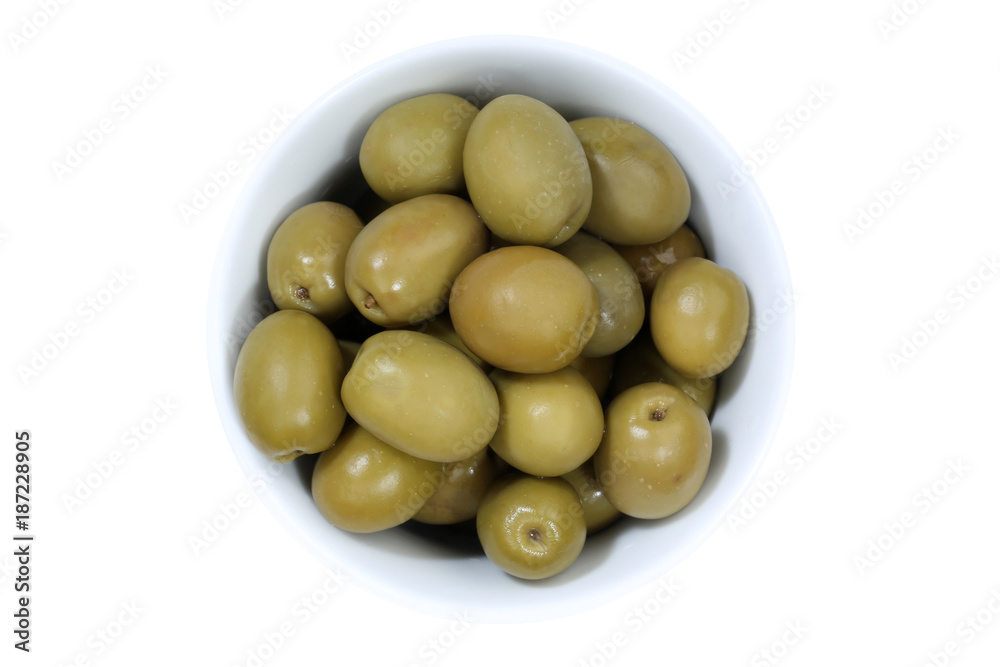 Oliven grün Olive von oben isoliert freigestellt Freisteller Oliven grün Olive von oben isoliert freigestellt Freisteller