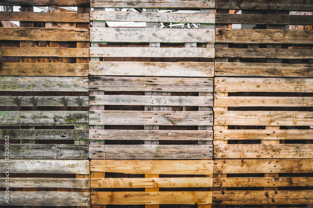 pallets texture grunge copy space wooden background warehouse wallpaper - obrazy, fototapety, plakaty 
