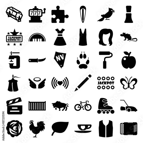 Art icons. set of 36 editable filled art icons