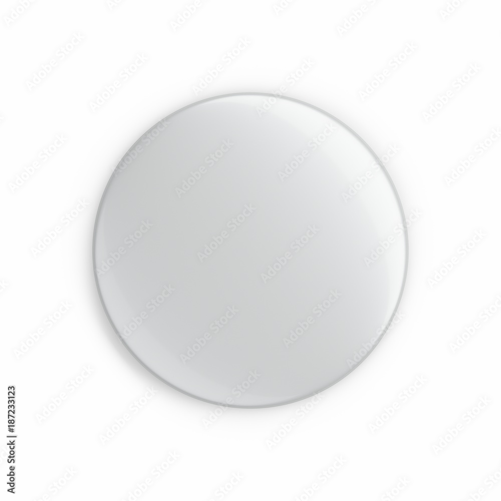 3d rendering Blank button badge isolated on white 3d rendering Blank button badge isolated on white