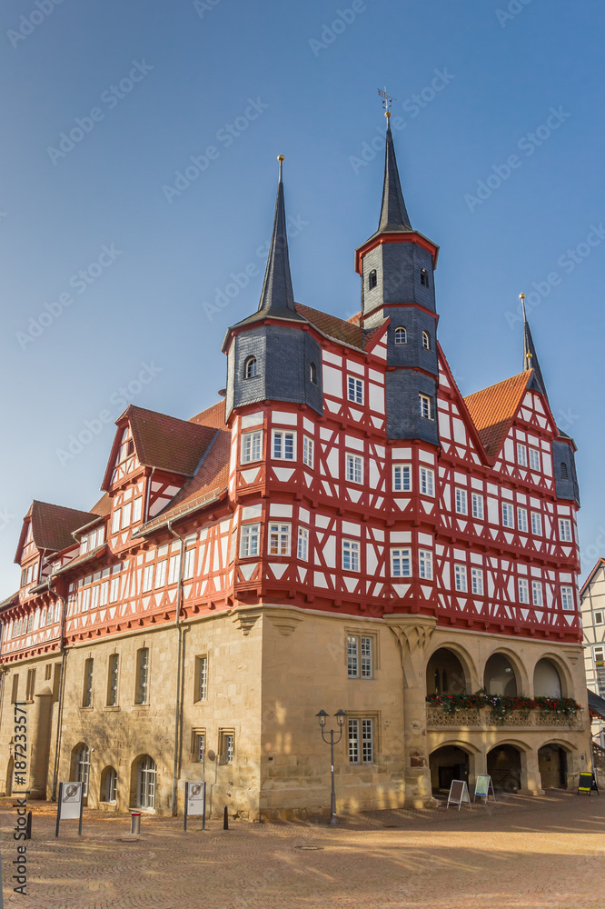 Fototapeta premium Historic town hall at the maket square in Duderstadt