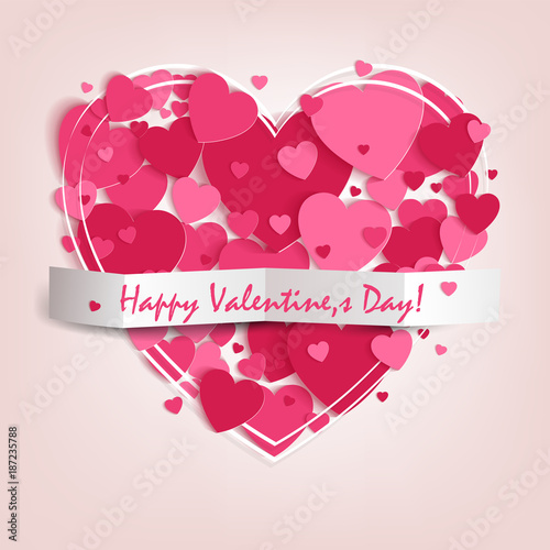 design with a silhouette of hearts in pink color