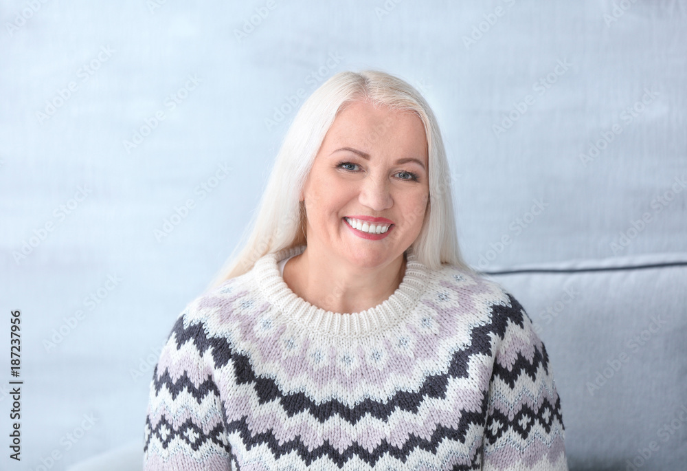 Beautiful mature woman at home Beautiful mature woman at home