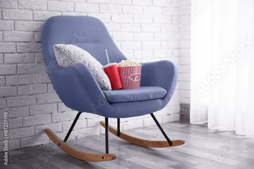 Rocking chair with popcorn ...