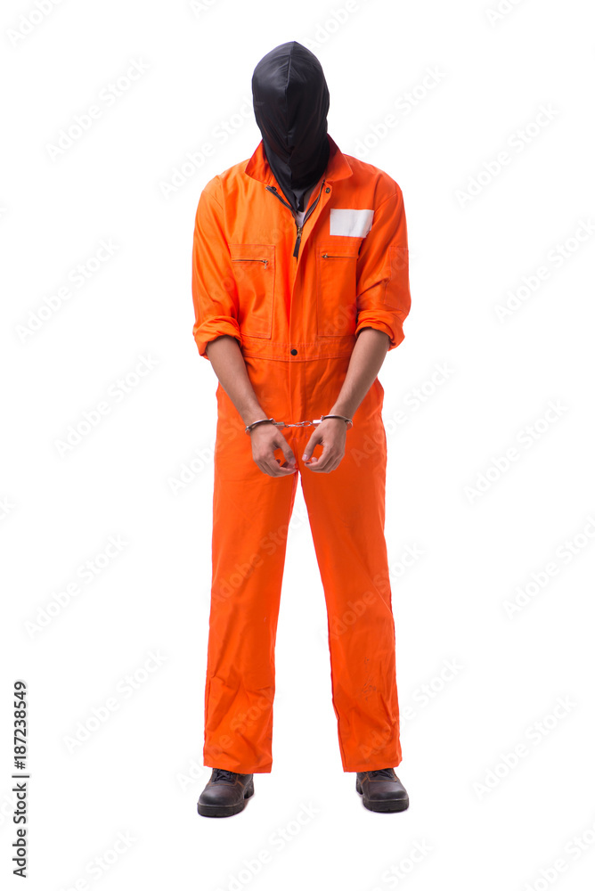 Handcuffed handsome businessman isolated on white background Handcuffed handsome businessman isolated on white background